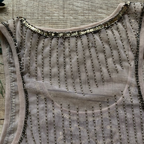 Beaded Tan Crop Top - Picture 6 of 8